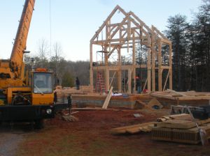 Three of the four center bents are up.