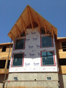 Up close.  Love the passive solar outriggers!