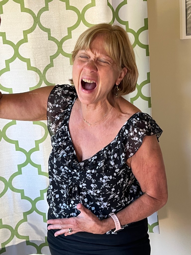 Karen laughing hysterically!